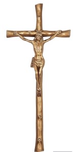 Krzyż nagrobny - na pomnik 45 cm z pasyjką (brąz)