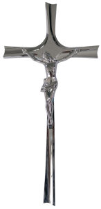 Krzyż nagrobny - na pomnik 50 cm z pasyjką (chromowany)