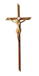 Krzyż nagrobny - na pomnik 40 cm z pasyjką KR (brąz)