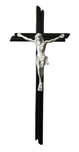 Krzyż nagrobny - na pomnik 40 cm z pasyjką aluminium   