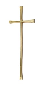 Krzyż nagrobny- na pomnik 29 cm bez pasyjki (jasne złoto)