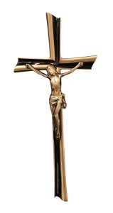 Krzyż nagrobny- na pomnik 40 cm z pasyjką (brąz) 