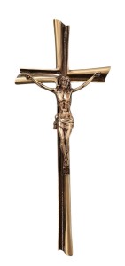 Krzyż nagrobny- na pomnik 50 cm z pasyjką (brąz)  