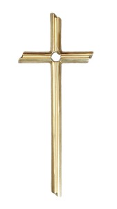 Krzyż nagrobny - na pomnik 20 cm (jasne złoto) KM20