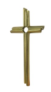 Krzyż nagrobny na pomnik 14 cm (jasne złoto)