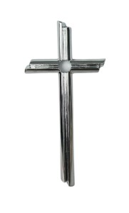 Krzyż nagrobny na pomnik 14 cm (chromowany)