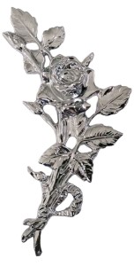 Róża nagrobna -chromowana 18 cm lewa
