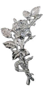 Róża nagrobna - chromowana 18 cm prawa