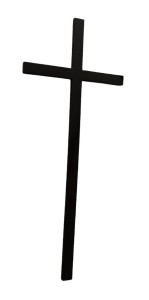 Krzyż nagrobny - na pomnik bez pasyjki 50 cm  czarny